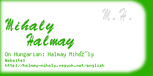 mihaly halmay business card